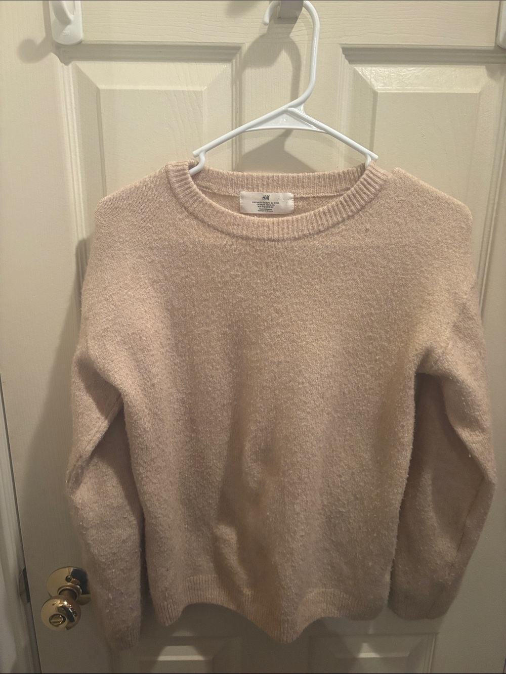 H&M Cream Textured Crewneck Sweater